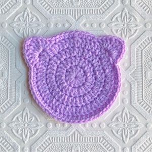 Handmade Crochet Kitty Coaster